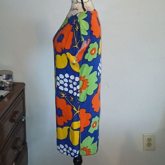 Marimekko for Target Orange Green Graphic Cap Sleeve Tunic Mini Dress XS - Picture 6 of 9